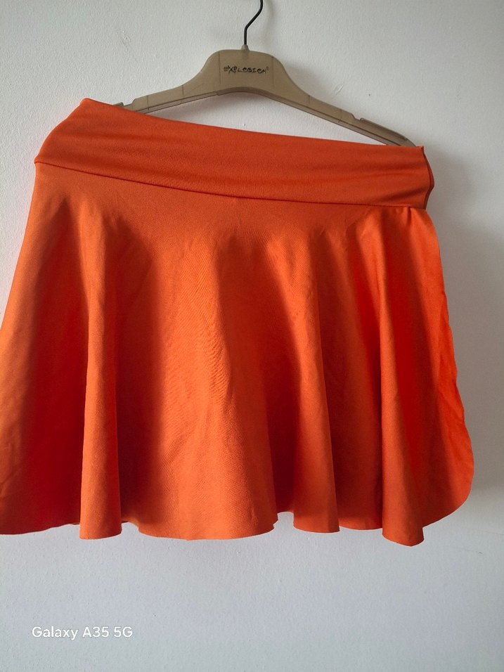 Turuncu Kadın Mini sort Etek deniz havuz - Görsel 3