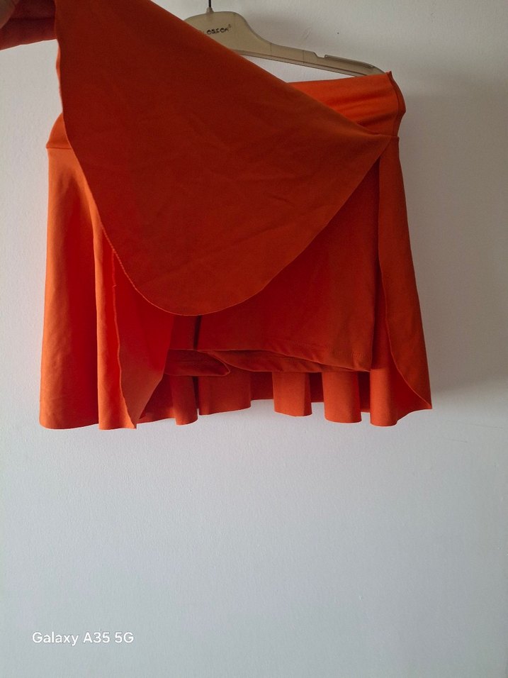 Turuncu Kadın Mini sort Etek deniz havuz - Görsel 4