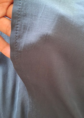 Mavi Drapeli Uzun Kadın Etek - Görsel 5