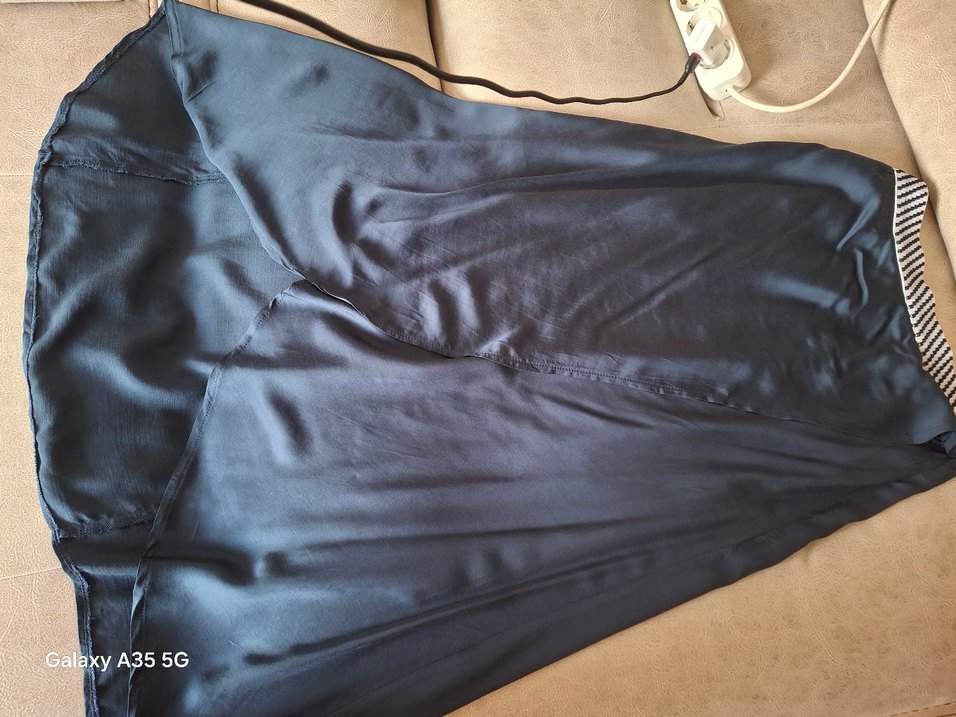 Mavi Drapeli Uzun Kadın Etek - Görsel 3