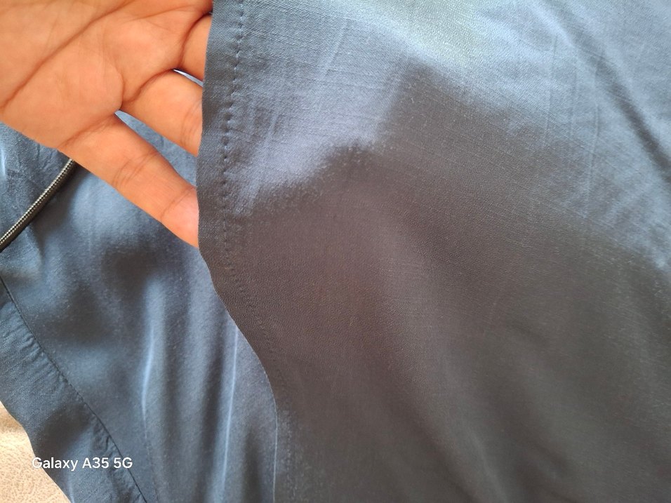 Mavi Drapeli Uzun Kadın Etek - Görsel 5