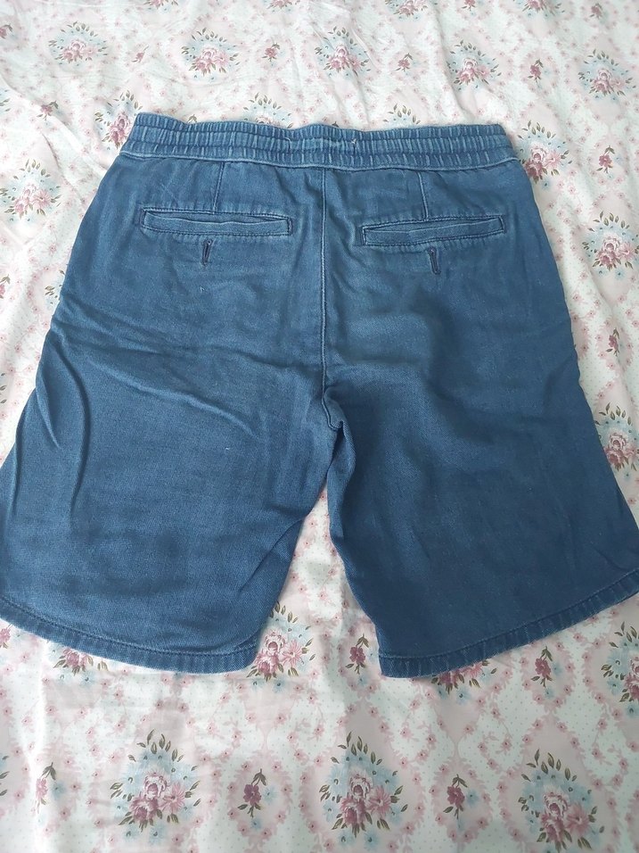 erkek Mavi Midi Denim Şort - Görsel 5