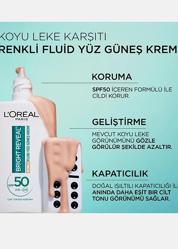 L'Oréal Bright Reveal Renkli Yüz Güneş Kremi SPF 50 - Görsel 6