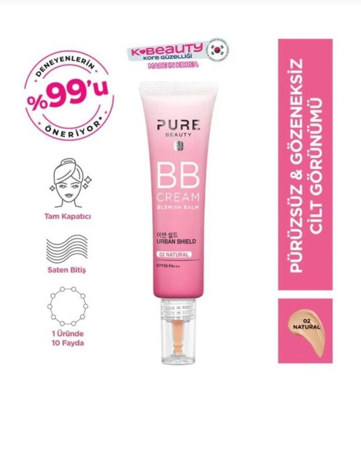Pure Beauty BB Cream 02 Natural Beige - Görsel 2