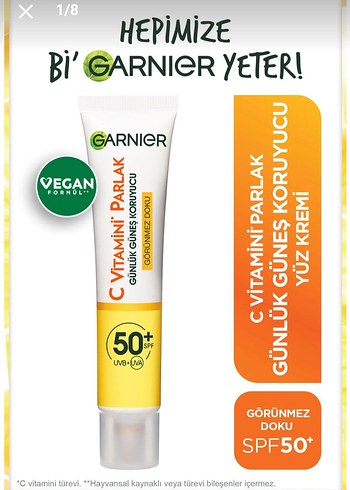 Garnier C Vitamini Parlak SPF 50+ Yüz Kremi - Görsel 4