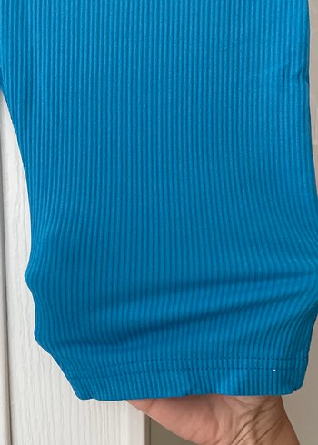 Mavi Esnek Midi Şort - Görsel 2