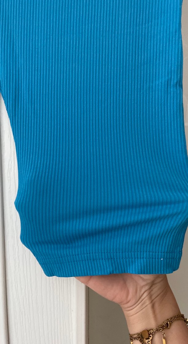 Mavi Esnek  Midi Şort - Görsel 2