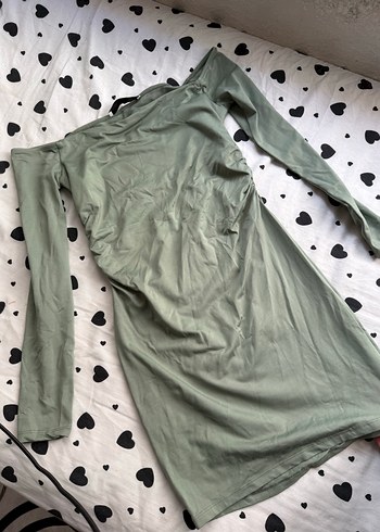 Uzun Kollu madonna Yaka elbise - Görsel 8