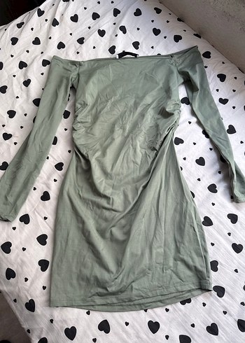 Uzun Kollu madonna Yaka elbise - Görsel 6