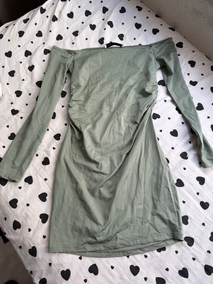 Uzun Kollu madonna Yaka elbise - Görsel 4