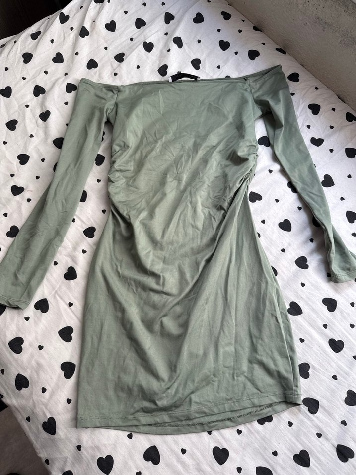 Uzun Kollu madonna Yaka elbise - Görsel 2