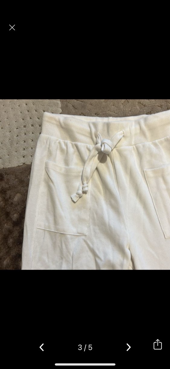 Beyaz Rahat Kesim Kadın Eşofman Altı - Görsel 3