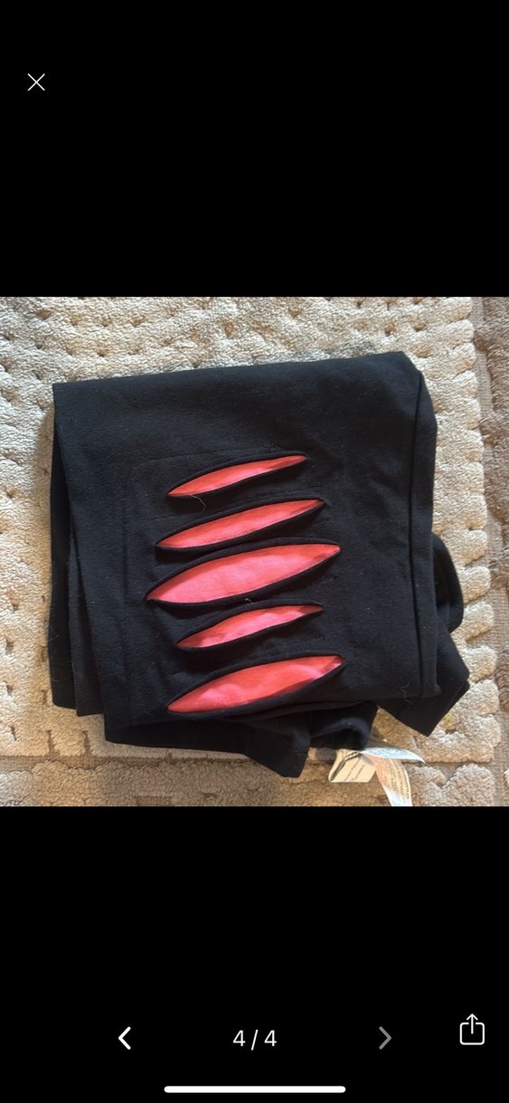 Kırmızı Detaylı Siyah Yırtık Spor Tayt - Görsel 2