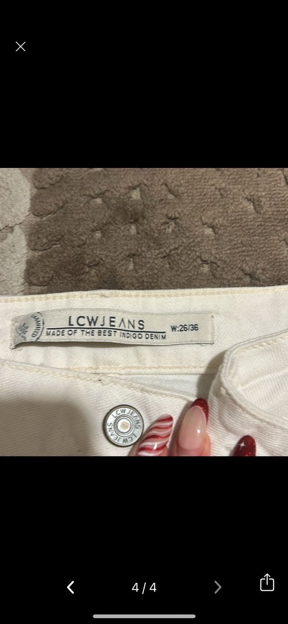 Kadın Beyaz Regular Fit Midi Kot Pantolon - Görsel 3