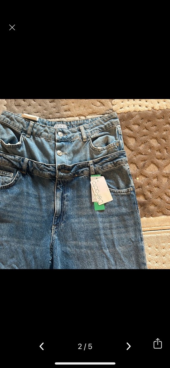 Kadın Mavi Denim Midi Kot Pantolon - Görsel 2
