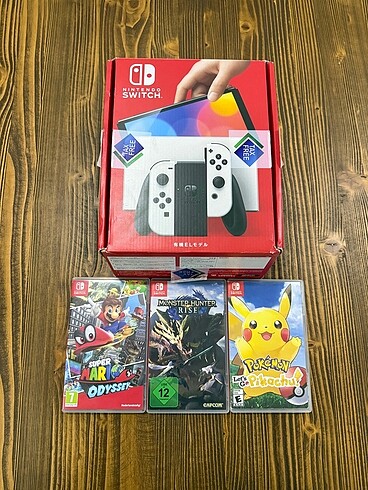 Nintendo Switch Oled + 3 Muhteşem Oyun