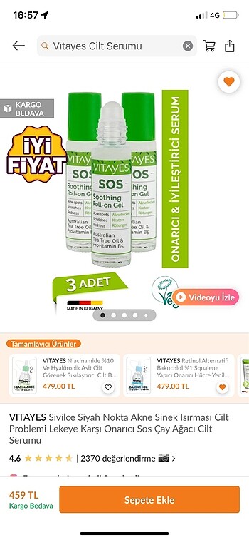 Diğer Vitayes SOS serum