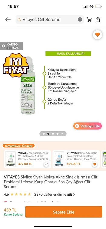  Beden Vitayes SOS serum