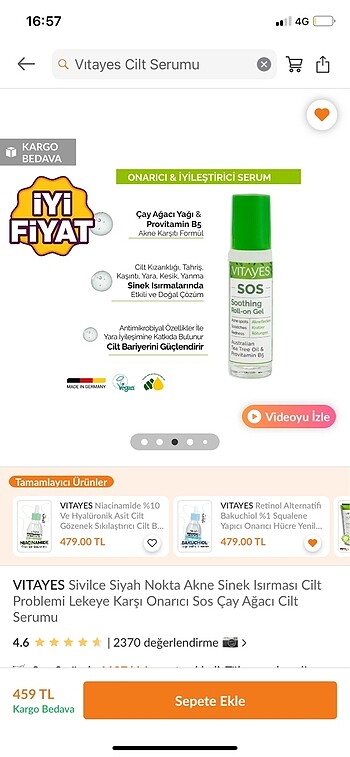  Beden Renk Vitayes SOS serum