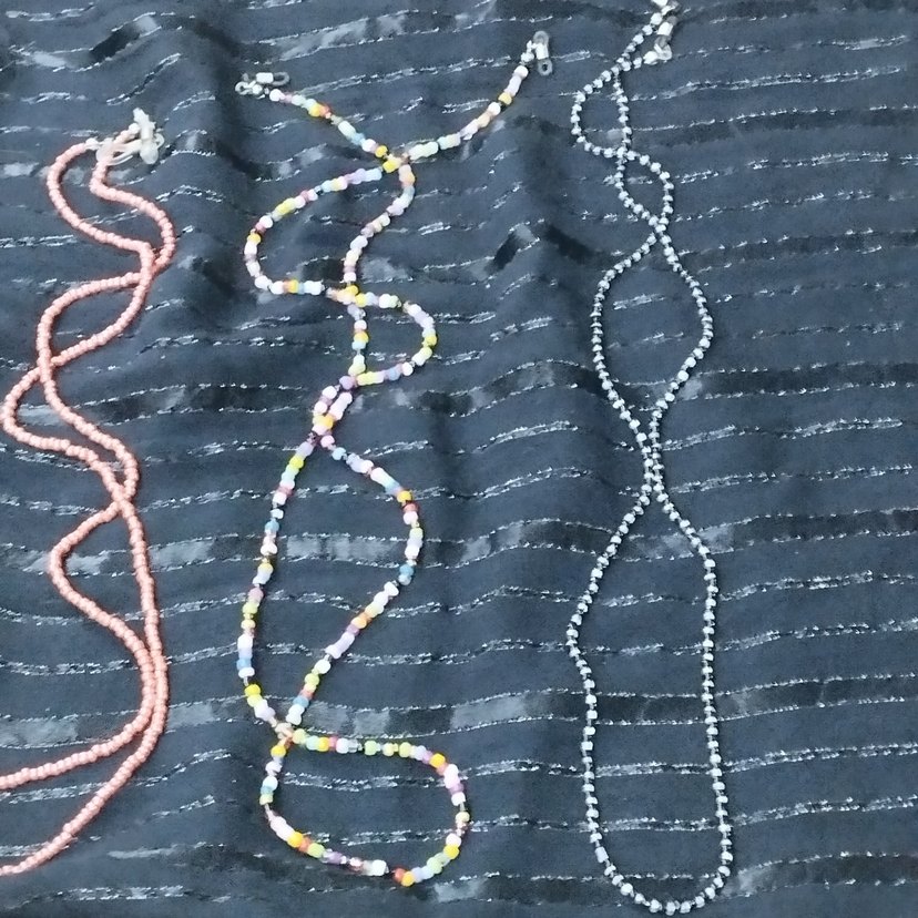 Renkli Boncuklu Kadın gözlük Zinciri - Görsel 3