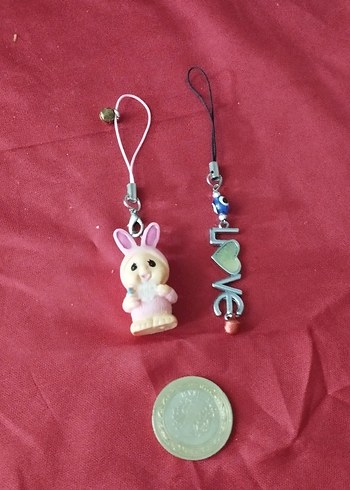 Pembe Boncuklu telefon charm - Görsel 2