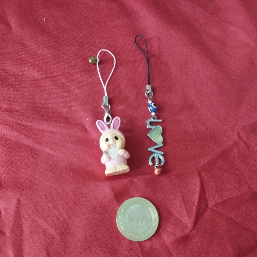 Pembe Boncuklu telefon charm - Görsel 2