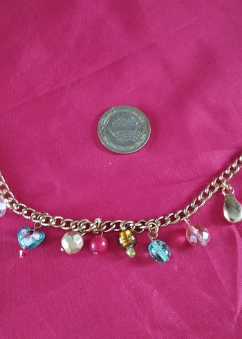 Renkli Zincir Detaylı Kadın Charm Bileklik - Görsel 3