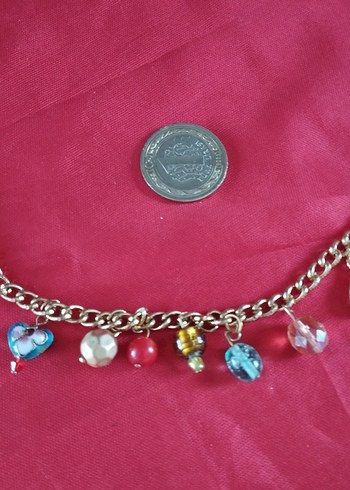 Renkli Zincir Detaylı Kadın Charm Bileklik - Görsel 2