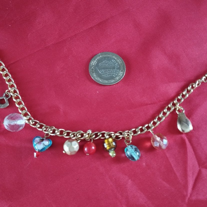 Renkli Zincir Detaylı Kadın Charm Bileklik - Görsel 2