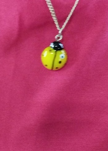 sarı ugur böcegi figürlü çocuk için Kolye - Görsel 3