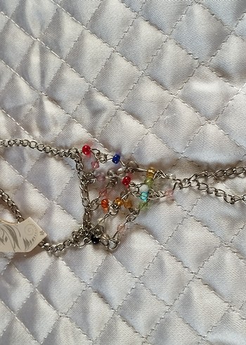Renkli Boncuklu Zincir Detaylı Kadın El Zinciri - Görsel 4