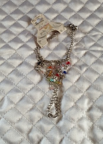 Renkli Boncuklu Zincir Detaylı Kadın El Zinciri - Görsel 2