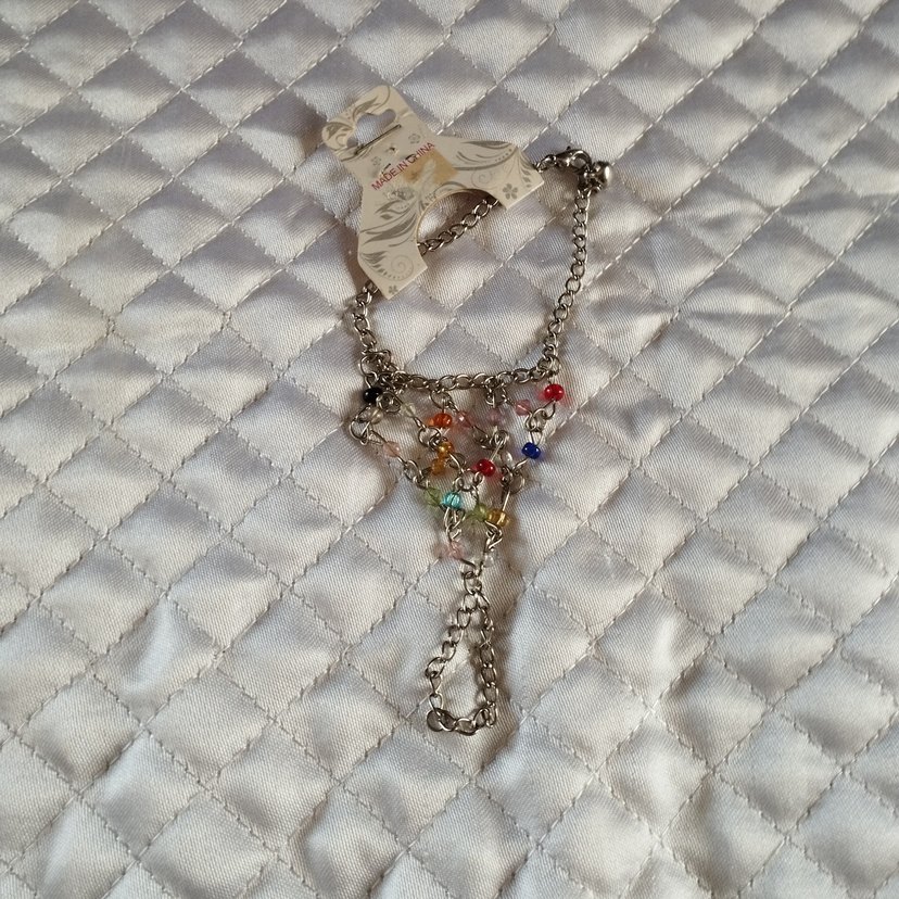 Renkli Boncuklu Zincir Detaylı Kadın El Zinciri - Görsel 2