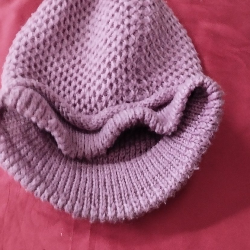 Pembe Örgü Kadın Bere siperlikli - Görsel 2