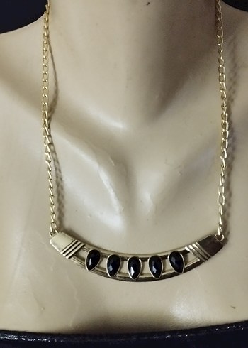 Zincir Detaylı Uzun Altın Kadın Kolye - Görsel 2