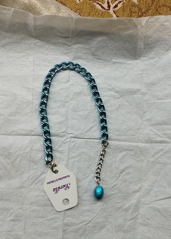 Parlak Turkuaz Zincir Detaylı Kadın El Zinciri özel tasarım - Görsel 2