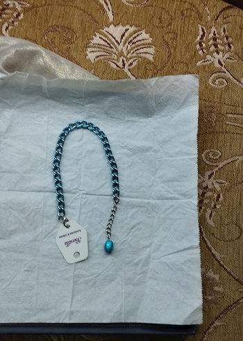 Parlak Turkuaz Zincir Detaylı Kadın El Zinciri özel tasarım - Görsel 3