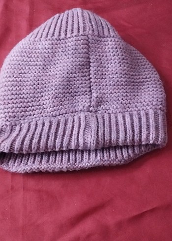 Kadın lila Örgü Triko Bere - Görsel 4