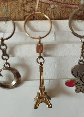 Bohem Paris Eyfel Kulesi ay yıldız ve bebek Anahtarlık - Görsel 2