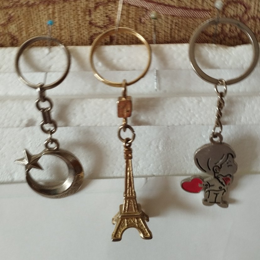 Bohem Paris Eyfel Kulesi ay yıldız ve bebek Anahtarlık - Görsel 2