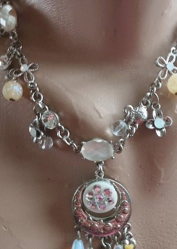 darı Çiçek Desenli Boncuklu Bohem Kolye özel tasarım tek ürün - Görsel 4