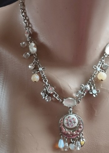 darı Çiçek Desenli Boncuklu Bohem Kolye özel tasarım tek ürün - Görsel 3