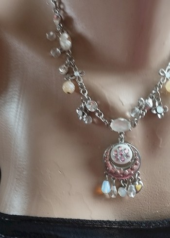 darı Çiçek Desenli Boncuklu Bohem Kolye özel tasarım tek ürün - Görsel 2