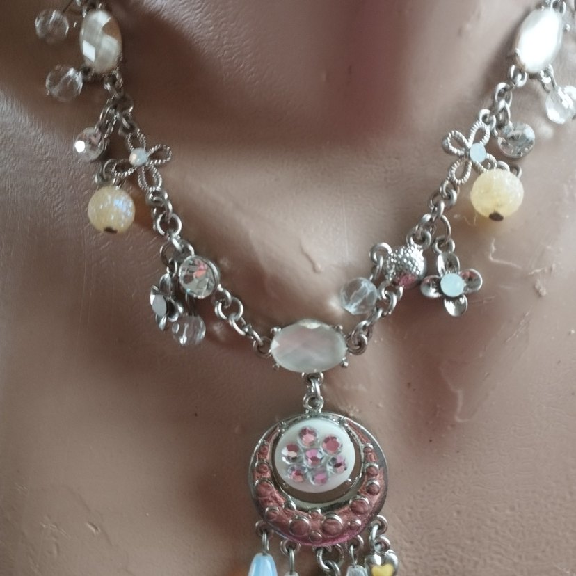 darı Çiçek Desenli Boncuklu Bohem Kolye özel tasarım tek ürün - Görsel 4