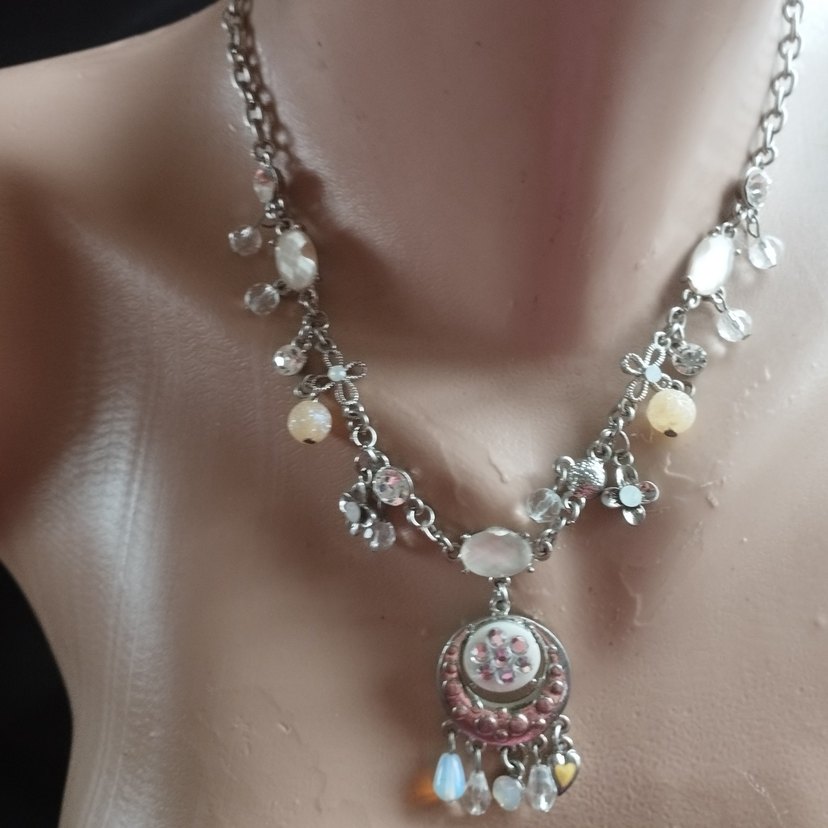 darı Çiçek Desenli Boncuklu Bohem Kolye özel tasarım tek ürün - Görsel 3