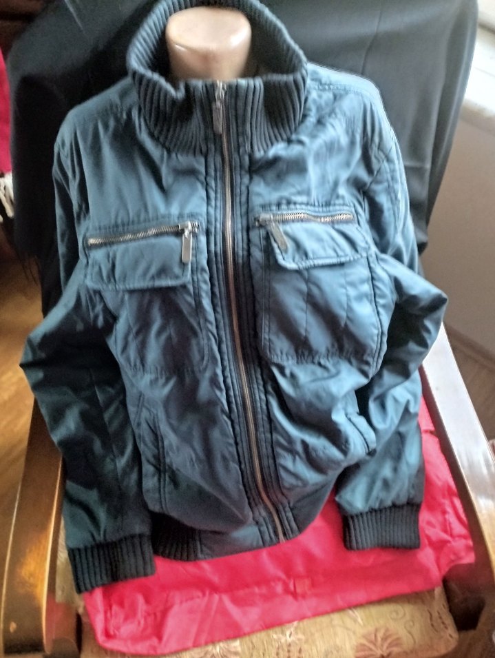 Gri Fermuarlı Erkek yağmurluk - Görsel 2