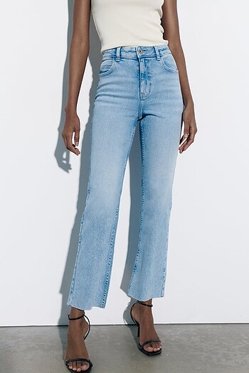 Zara Kısa Paça Flare ispanyol paça jean pantolon Z1975 8228/032