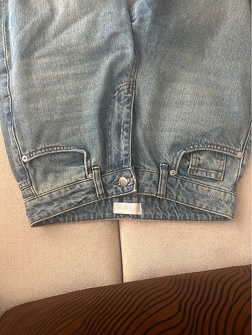 xs Beden mavi Renk Bases Mavi Wide Leg Jean Kot Denim Pantolon