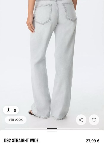 Stradivarius Stradivarius D92 straight wide leg gri jean