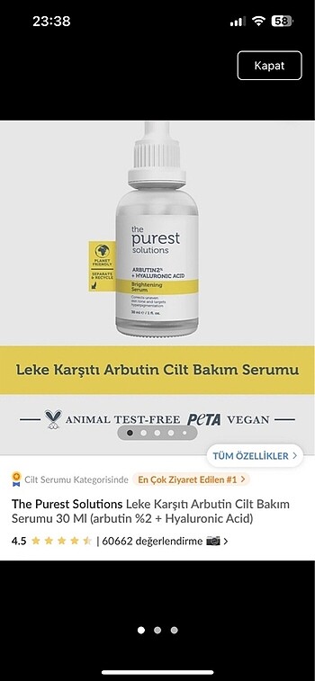 the purest arbutin serum